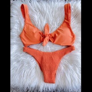 Bikini set (Hollister) Orange tie front